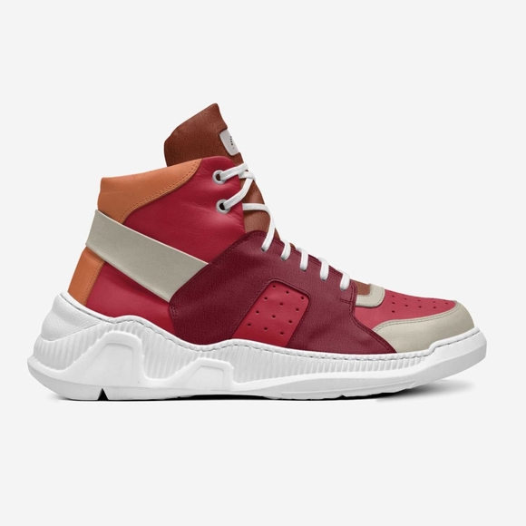 Limited Edition Rezpresent Shoe, Stocking Red Leather, Tobacco Color Suede - Picture 2 of 3